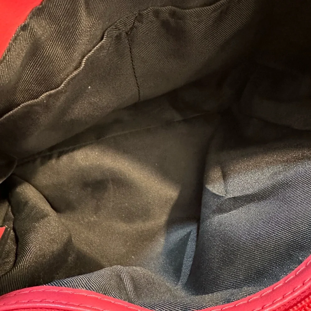 Merona Pink triple pocket shoulder purse with bow. - Picture 8 of 9